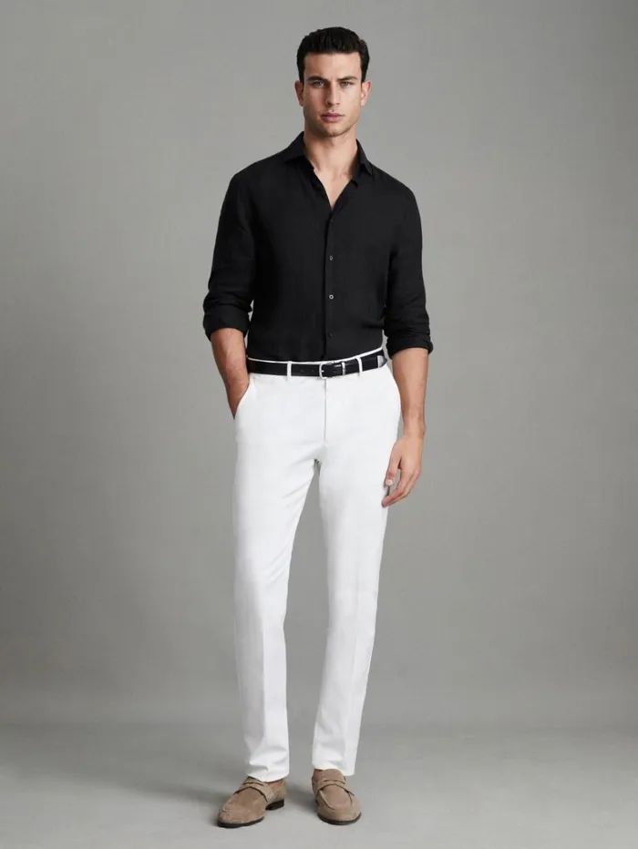 Reiss Shirts Men Linen ButtonThrough Shirt In Black Reiss Shirts Men Linen ButtonThrough Shirt In Black