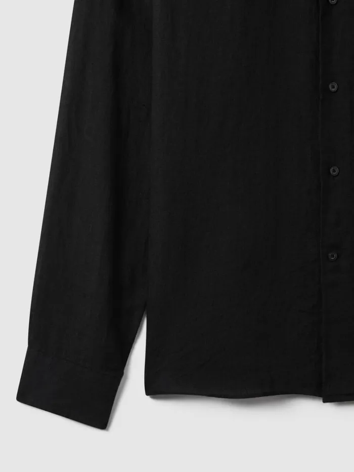 Reiss Shirts Men Linen ButtonThrough Shirt In Black Reiss Shirts Men Linen ButtonThrough Shirt In Black