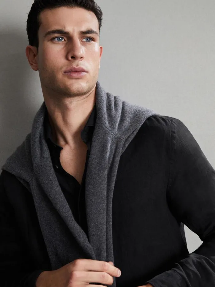 Reiss Shirts Men Linen ButtonThrough Shirt In Black Reiss Shirts Men Linen ButtonThrough Shirt In Black