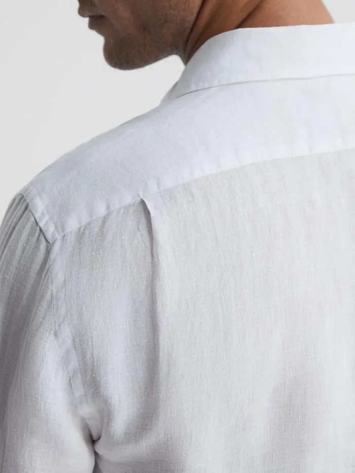 Reiss Shirts Men Linen ButtonThrough Shirt In White Reiss Shirts Men Linen ButtonThrough Shirt In White