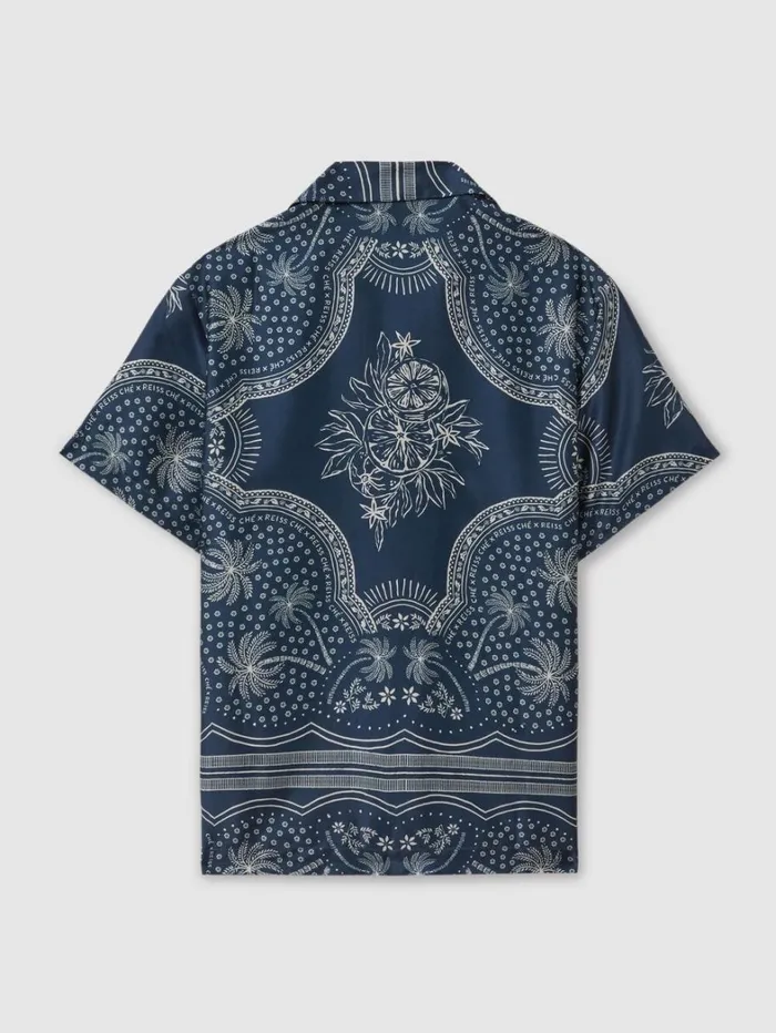 Reiss Shirts Men Reiss Ch Printed Cuban Collar Shirt In NavyWhite Reiss Shirts Men Reiss Ch Printed Cuban Collar Shirt In NavyWhite
