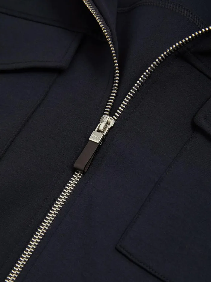 Reiss Shirts Men Zipped InterlockJersey Overshirt In Navy Blue Reiss Shirts Men Zipped InterlockJersey Overshirt In Navy Blue