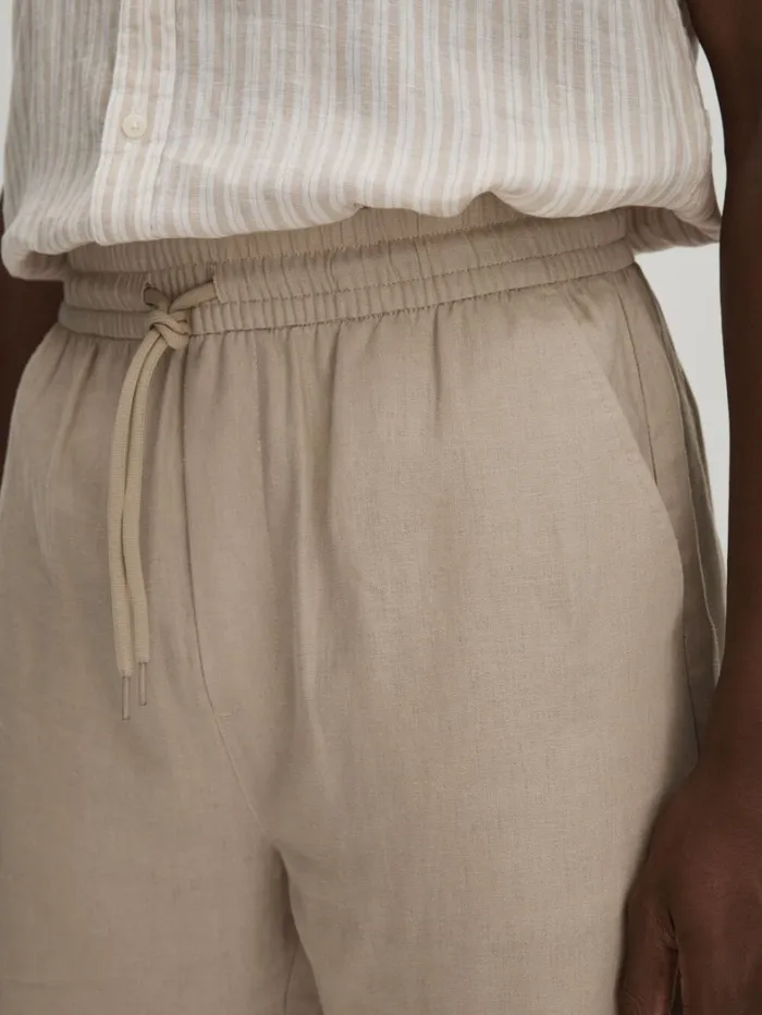 Reiss Shorts Men Otto Linen Sand Les Deux Linen Blend Drawstring Shorts Reiss Shorts Men Otto Linen Sand Les Deux Linen Blend Drawstring Shorts