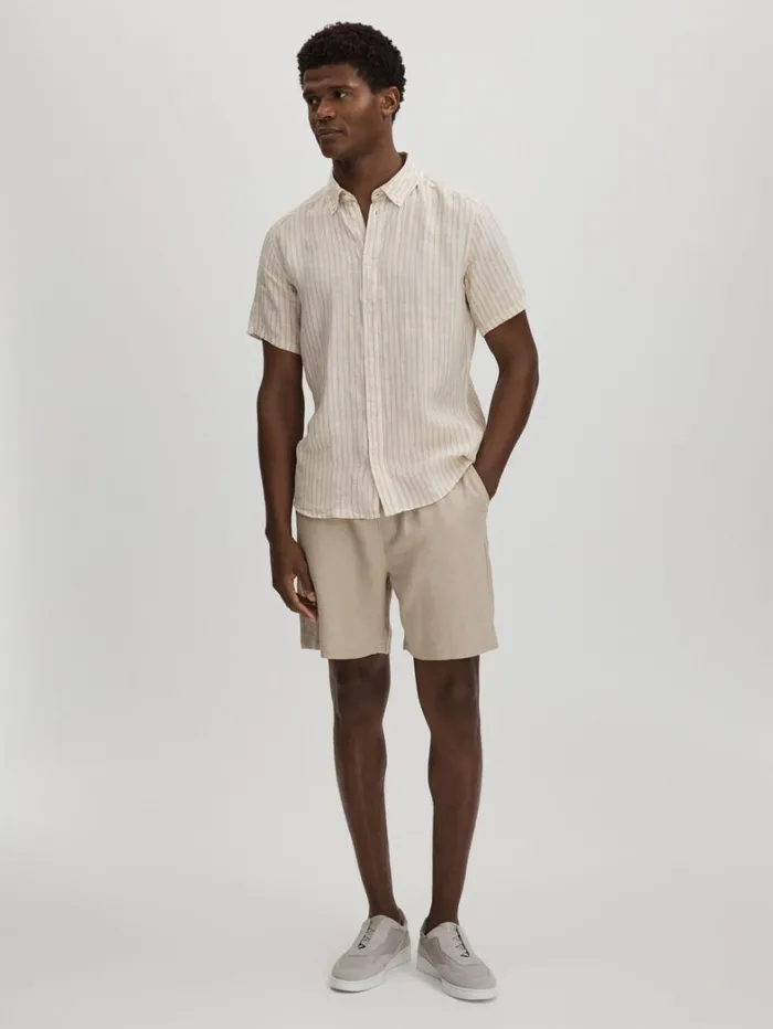 Reiss Shorts Men Otto Linen Sand Les Deux Linen Blend Drawstring Shorts Reiss Shorts Men Otto Linen Sand Les Deux Linen Blend Drawstring Shorts