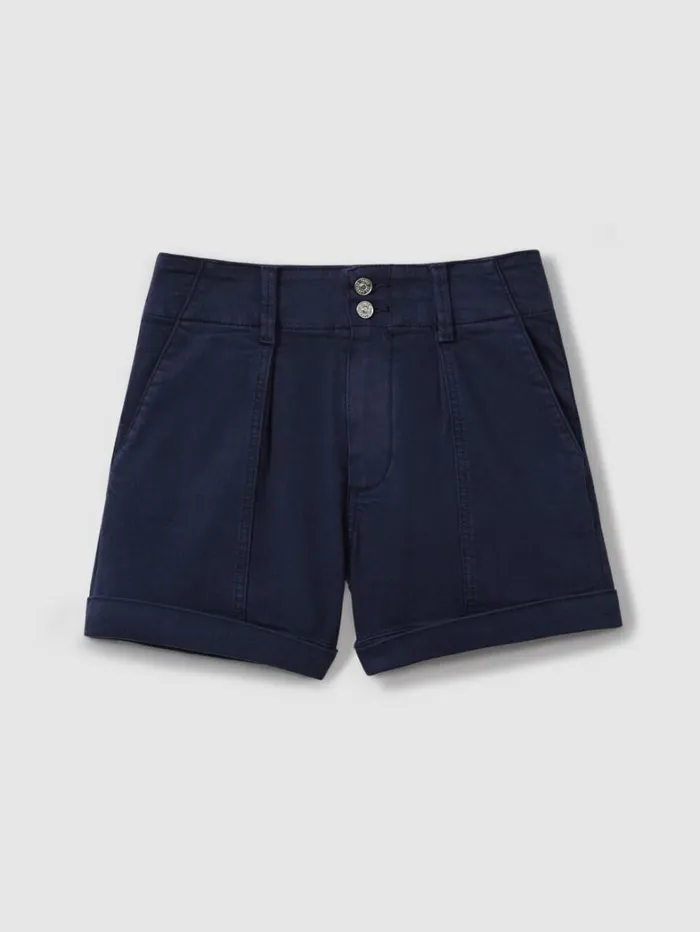 Reiss Shorts Women Paige High Rise Shorts With TurnedUp Hems In Navy Reiss Shorts Women Paige High Rise Shorts With TurnedUp Hems In Navy