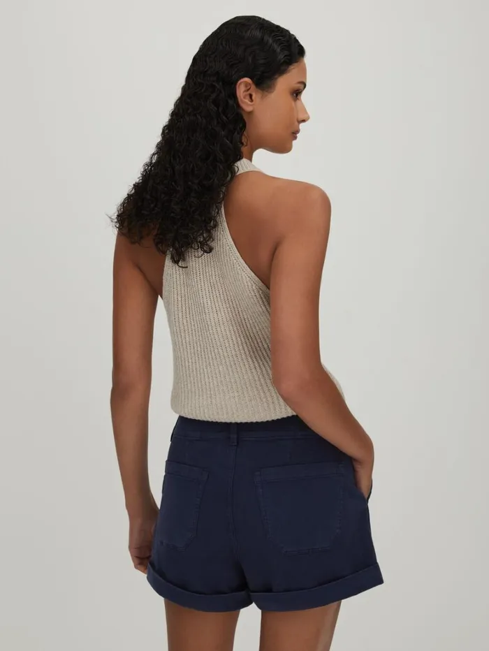 Reiss Shorts Women Paige High Rise Shorts With TurnedUp Hems In Navy Reiss Shorts Women Paige High Rise Shorts With TurnedUp Hems In Navy