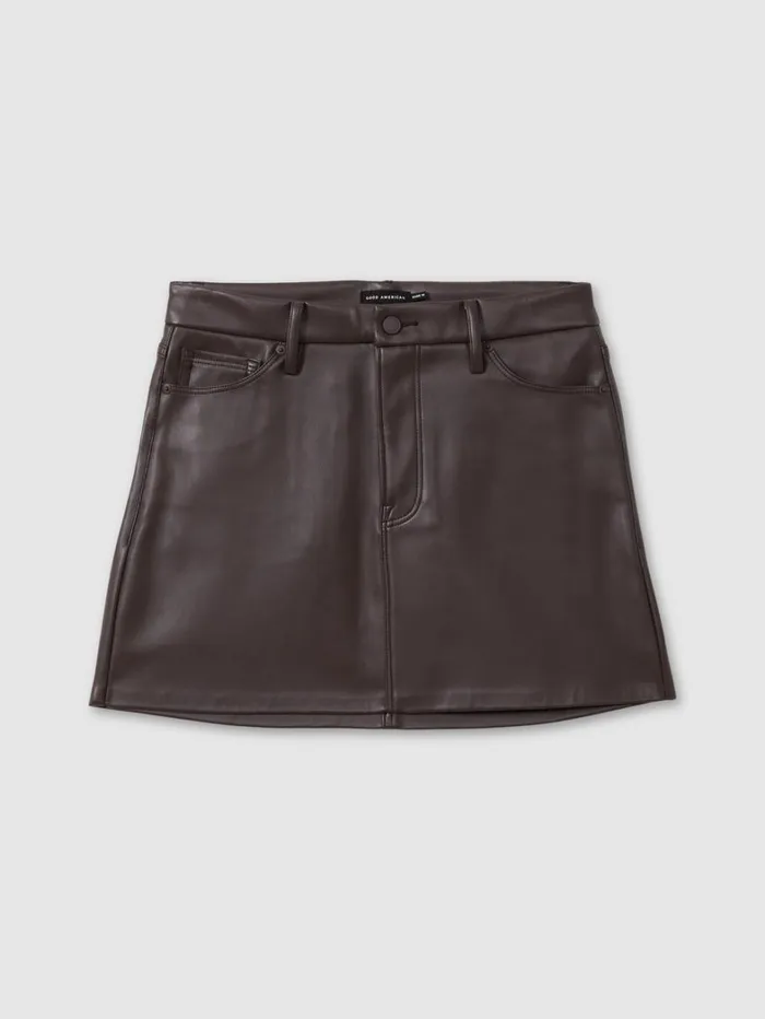 Reiss Skirts Women Good American FauxLeather Mini Skirt In BlackBrown Reiss Skirts Women Good American FauxLeather Mini Skirt In BlackBrown
