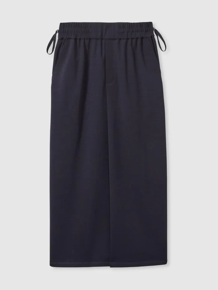 Reiss Skirts Women WoolBlend Ruched Jersey Midi Skirt In Navy Reiss Skirts Women WoolBlend Ruched Jersey Midi Skirt In Navy
