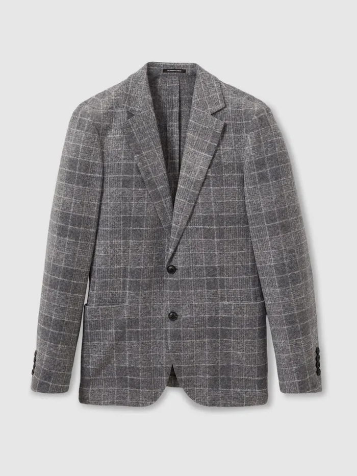 Reiss Suits and Tailoring Men Checked Single Breasted Blazer With Wool In Grey Reiss Suits and Tailoring Men Checked Single Breasted Blazer With Wool In Grey