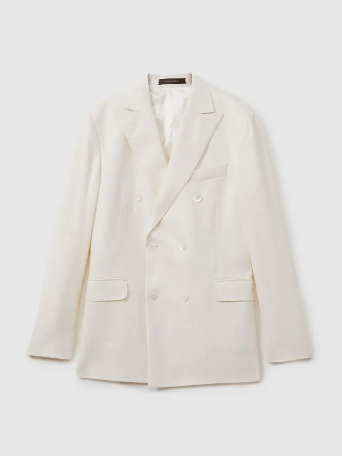 Reiss Suits and Tailoring Men Farris Blazer Snow White Oscar Jacobson LinenWool Twill Double Breasted Snow White Blazer Reiss Suits and Tailoring Men Farris Blazer Snow White Oscar Jacobson LinenWool Twill Double Breasted Snow White Blazer