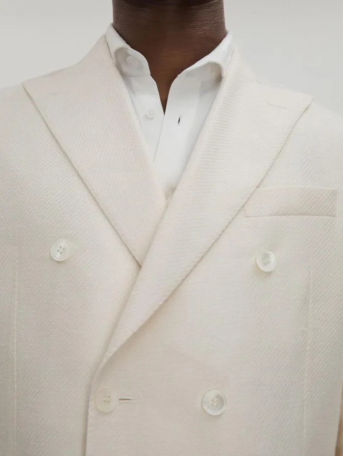 Reiss Suits and Tailoring Men Farris Blazer Snow White Oscar Jacobson LinenWool Twill Double Breasted Snow White Blazer Reiss Suits and Tailoring Men Farris Blazer Snow White Oscar Jacobson LinenWool Twill Double Breasted Snow White Blazer