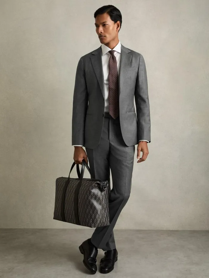 Reiss Suits and Tailoring Men SlimFit SingleBreasted Wool Suit Blazer In Grey Reiss Suits and Tailoring Men SlimFit SingleBreasted Wool Suit Blazer In Grey