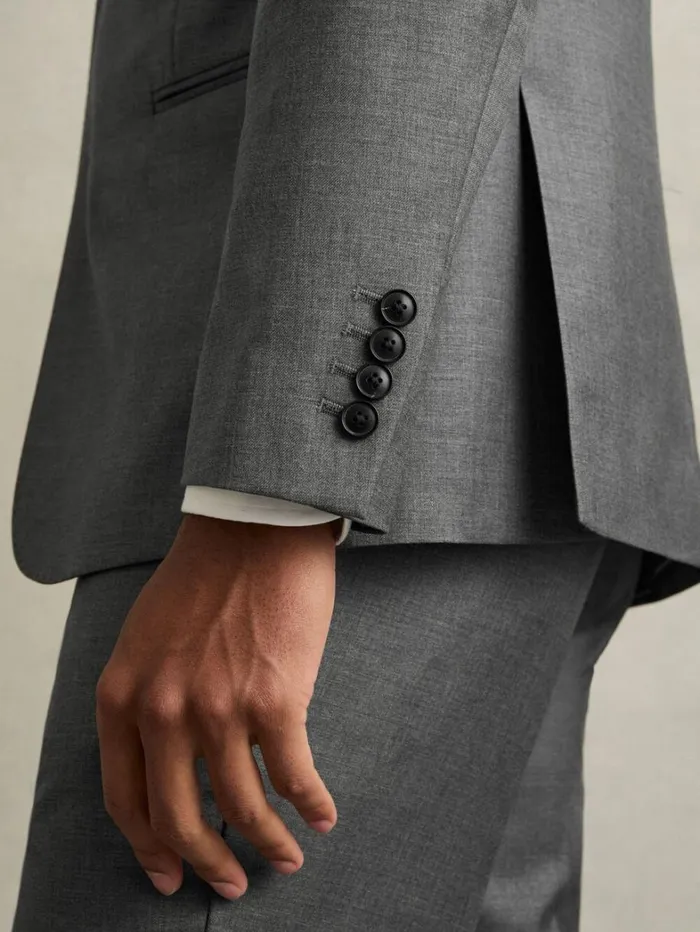 Reiss Suits and Tailoring Men SlimFit SingleBreasted Wool Suit Blazer In Grey Reiss Suits and Tailoring Men SlimFit SingleBreasted Wool Suit Blazer In Grey