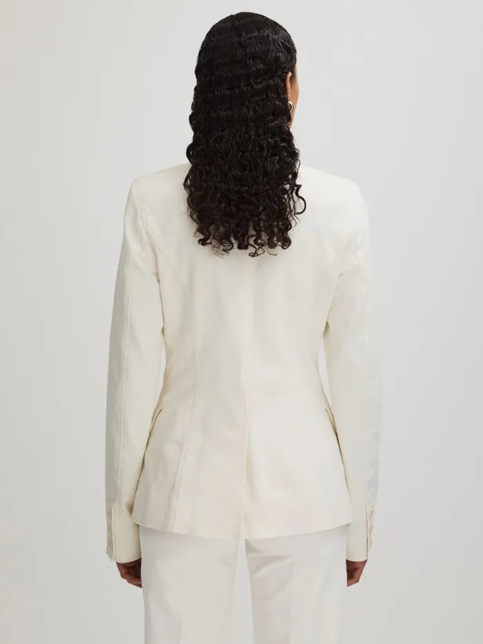 Reiss Suits and Tailoring Women Romona Ivory Paige Denim Blazer Reiss Suits and Tailoring Women Romona Ivory Paige Denim Blazer