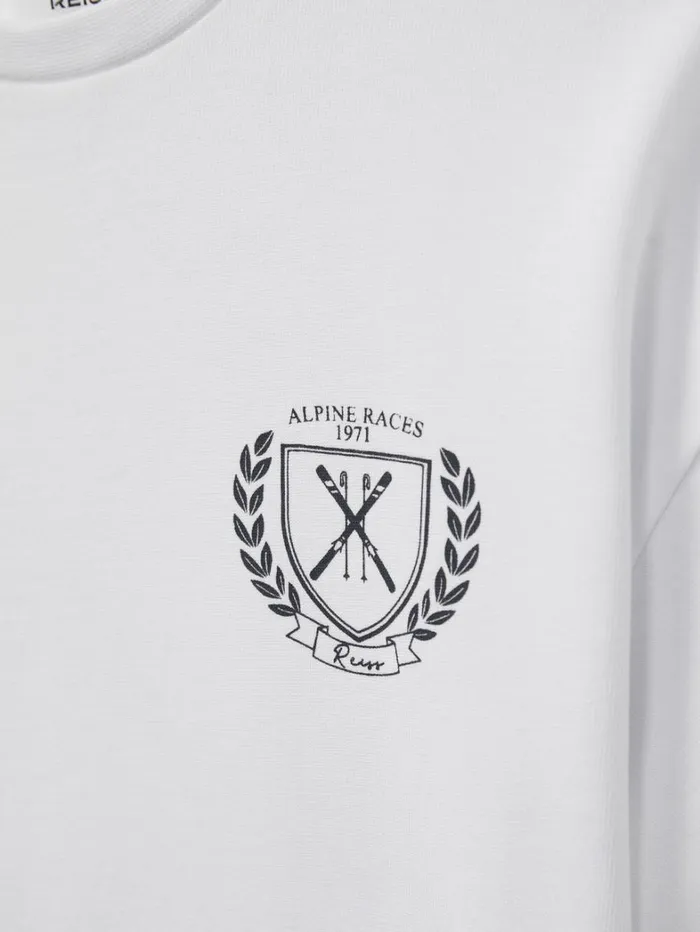 Reiss TShirts Children CottonJersey Alpine RacesPrint TShirt In White Reiss TShirts Children CottonJersey Alpine RacesPrint TShirt In White