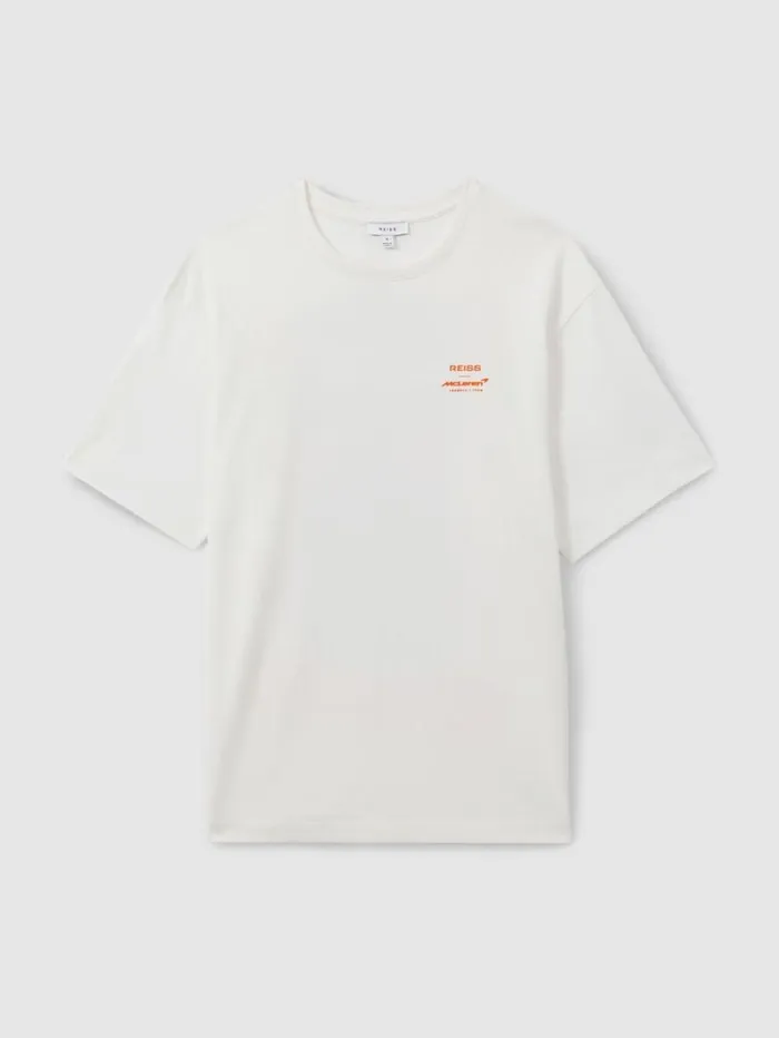 Reiss TShirts Men McLaren F1 Cotton Printed Crew Neck TShirt In White Reiss TShirts Men McLaren F1 Cotton Printed Crew Neck TShirt In White
