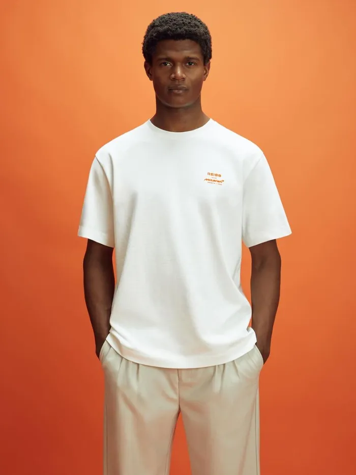 Reiss TShirts Men McLaren F1 Cotton Printed Crew Neck TShirt In White Reiss TShirts Men McLaren F1 Cotton Printed Crew Neck TShirt In White