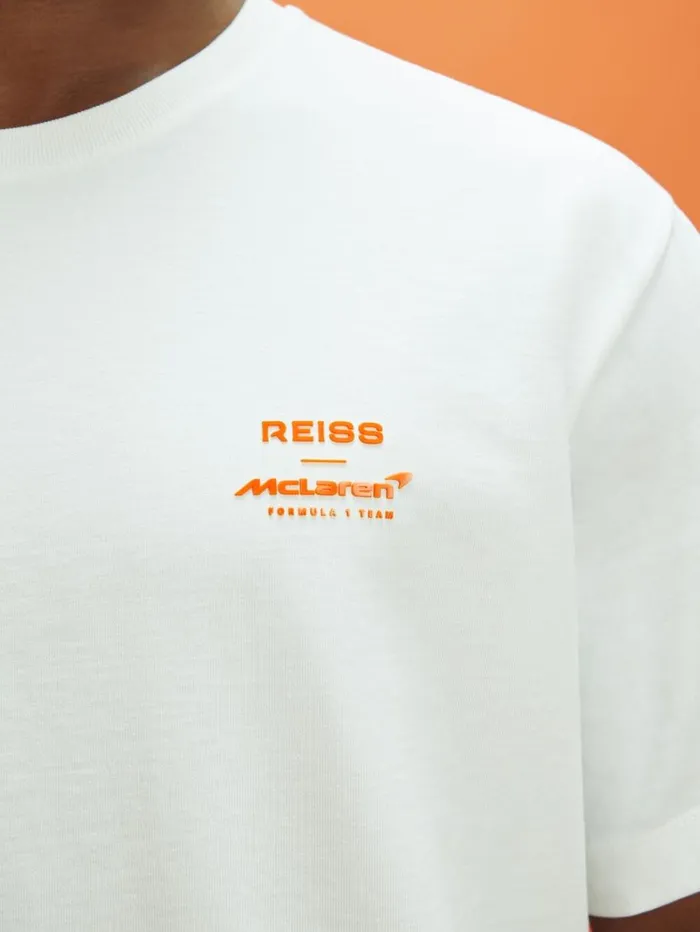 Reiss TShirts Men McLaren F1 Cotton Printed Crew Neck TShirt In White Reiss TShirts Men McLaren F1 Cotton Printed Crew Neck TShirt In White