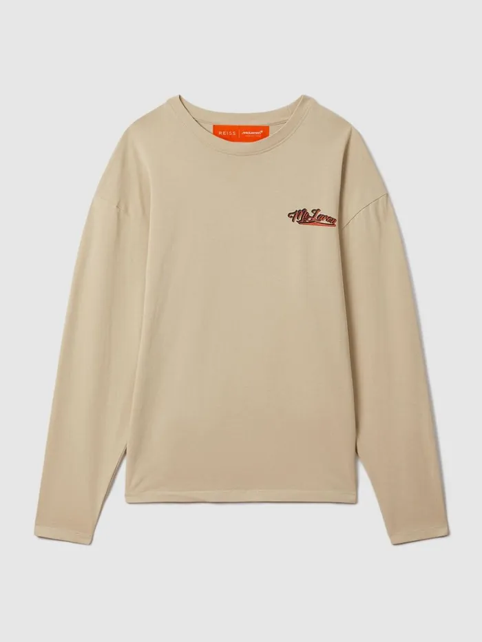Reiss TShirts Men McLaren F1 Crew Neck Tour TShirt In Taupe Reiss TShirts Men McLaren F1 Crew Neck Tour TShirt In Taupe