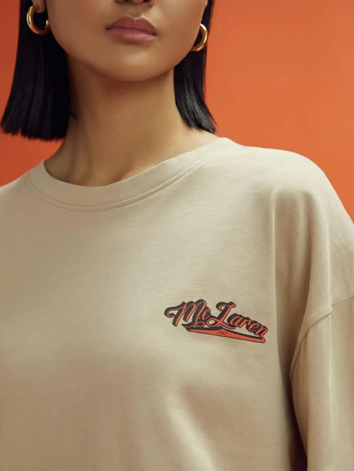 Reiss TShirts Men McLaren F1 Crew Neck Tour TShirt In Taupe Reiss TShirts Men McLaren F1 Crew Neck Tour TShirt In Taupe