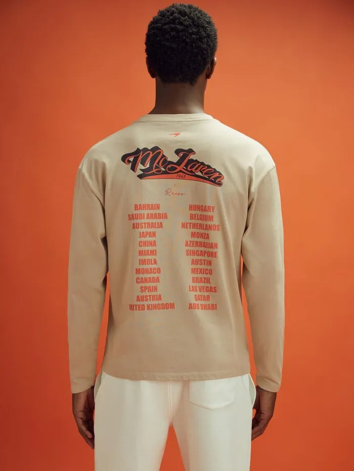 Reiss TShirts Men McLaren F1 Crew Neck Tour TShirt In Taupe Reiss TShirts Men McLaren F1 Crew Neck Tour TShirt In Taupe