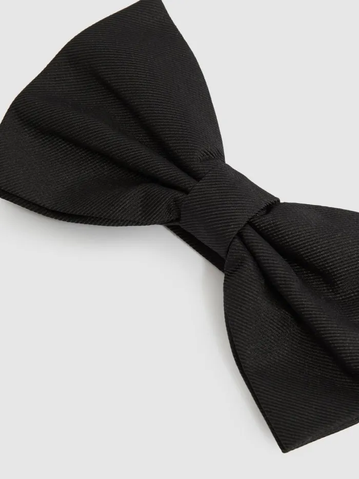 Reiss Ties and Pocket Squares Men Grosgrain Silk Bow Tie In Black Reiss Ties and Pocket Squares Men Grosgrain Silk Bow Tie In Black