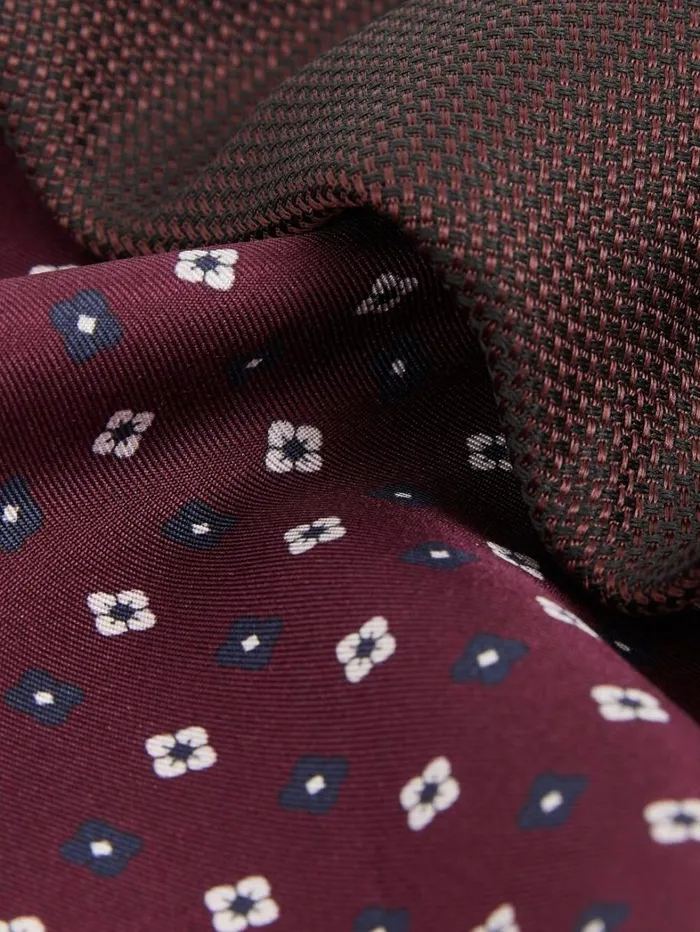 Reiss Ties and Pocket Squares Men Tie And Pocket Square Gift Set In Bordeaux
