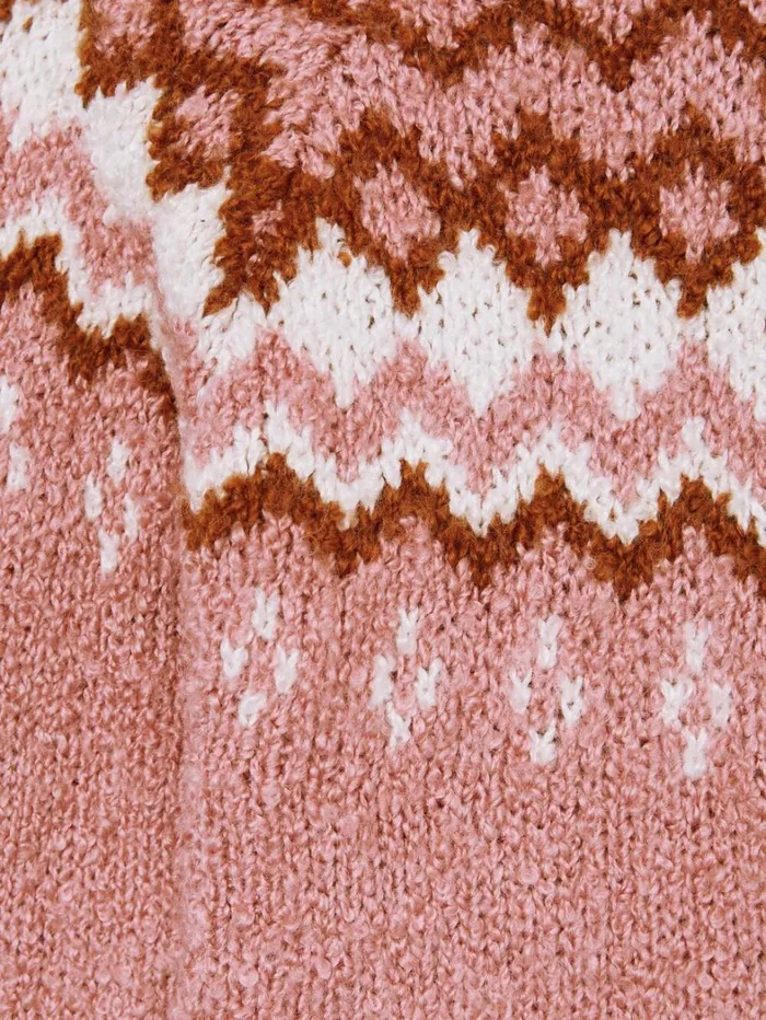 Reiss Tops and TShirts Children 1314 Yrs CottonWool Fairisle Hoodie In Mink Reiss Tops and TShirts Children 1314 Yrs CottonWool Fairisle Hoodie In Mink