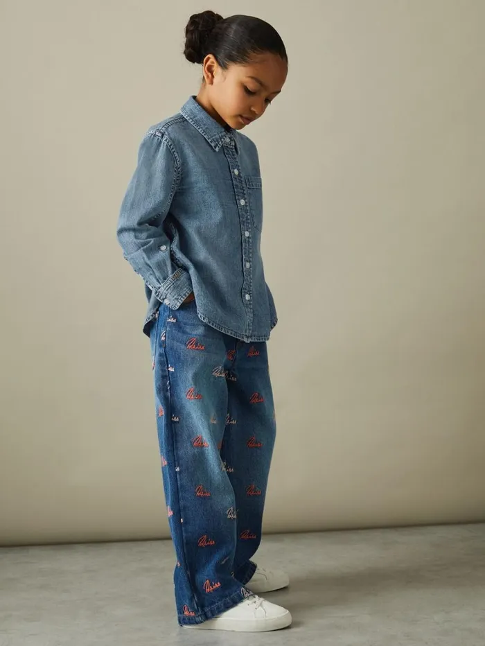 Reiss Tops and TShirts Children 1314 Yrs Denim ButtonThrough Shirt In Blue Reiss Tops and TShirts Children 1314 Yrs Denim ButtonThrough Shirt In Blue