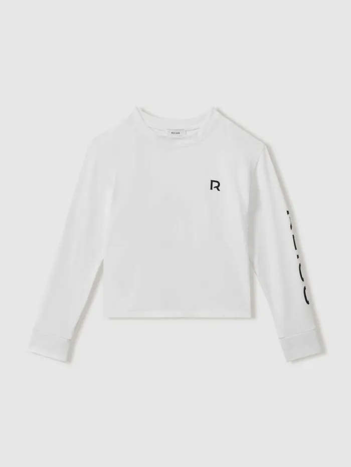 Reiss Tops and TShirts Children 913 Yrs Logo Crew Neck Sweat Top In White Reiss Tops and TShirts Children 913 Yrs Logo Crew Neck Sweat Top In White