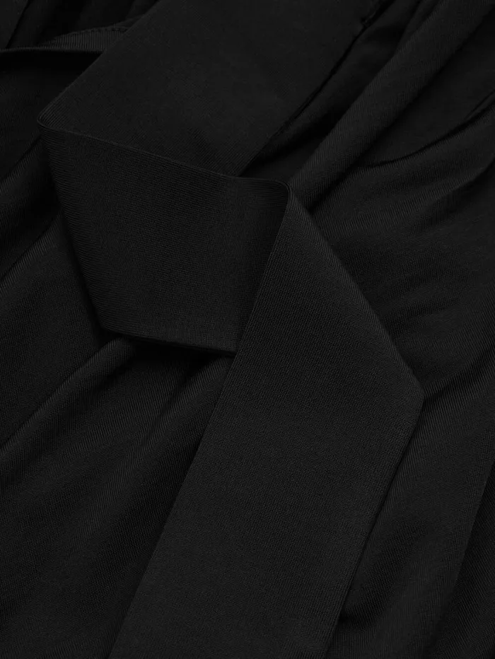 Reiss Tops Women Draped Tie Neck Top In Black Reiss Tops Women Draped Tie Neck Top In Black
