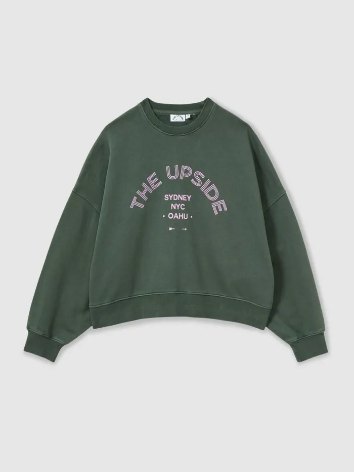 Reiss Tops Women The Upside OrganicCotton CrewNeck Sweatshirt In Green Reiss Tops Women The Upside OrganicCotton CrewNeck Sweatshirt In Green