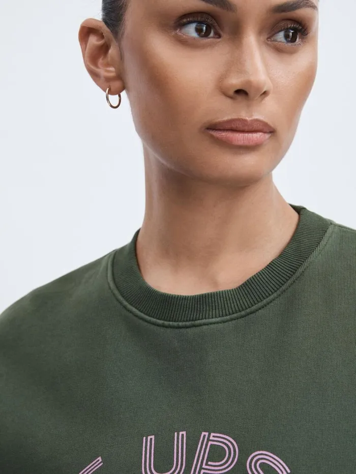 Reiss Tops Women The Upside OrganicCotton CrewNeck Sweatshirt In Green Reiss Tops Women The Upside OrganicCotton CrewNeck Sweatshirt In Green