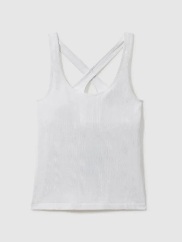 Reiss Tops Women The Upside Shelf Bra Sports Vest In White Reiss Tops Women The Upside Shelf Bra Sports Vest In White