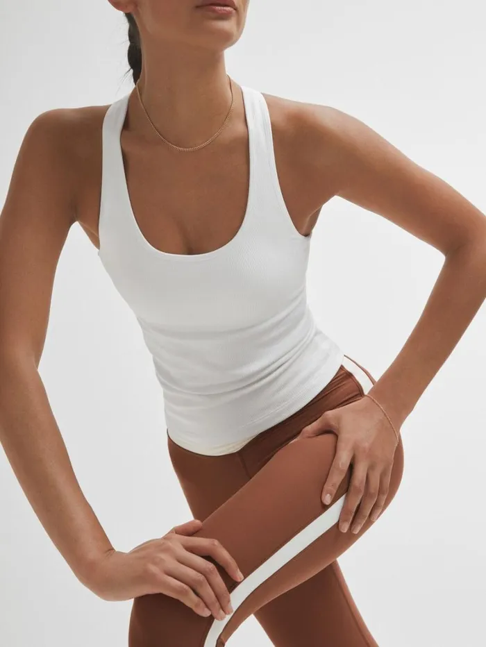 Reiss Tops Women The Upside Shelf Bra Sports Vest In White Reiss Tops Women The Upside Shelf Bra Sports Vest In White