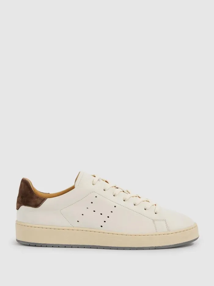 Reiss Trainers Men Hogan Leather LaceUp Trainers In Cream