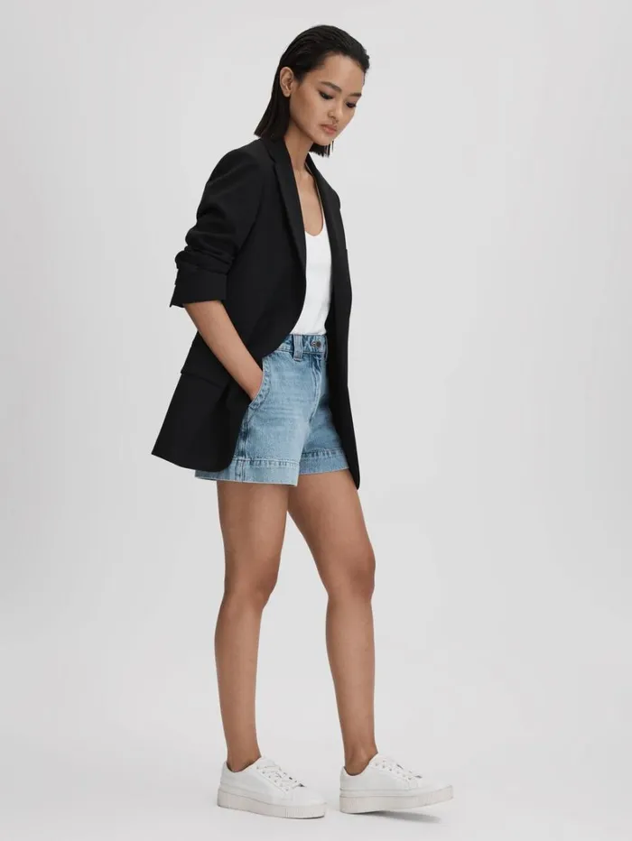 Reiss Trainers Women Grained Leather Platform Trainers In White Reiss Trainers Women Grained Leather Platform Trainers In White