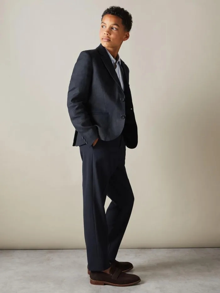 Reiss Trousers Children 39 Yrs Elasticated Waist Trousers In Navy