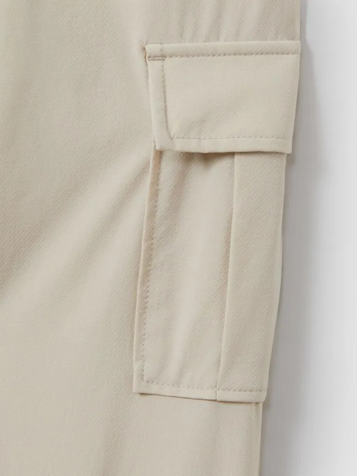 Reiss Trousers Children 39 Yrs Technical Drawstring Cuffed Cargo Trousers In Stone Reiss Trousers Children 39 Yrs Technical Drawstring Cuffed Cargo Trousers In Stone