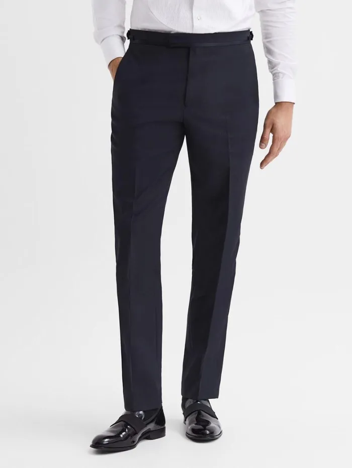 Reiss Trousers Men Modern Fit Tuxedo Trousers In Navy