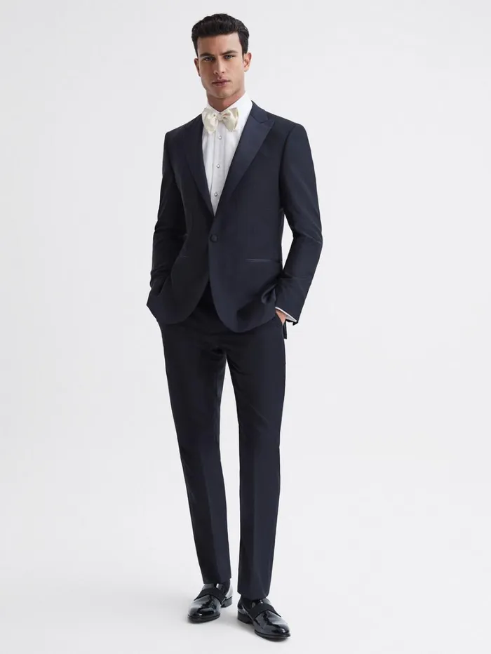Reiss Trousers Men Modern Fit Tuxedo Trousers In Navy Reiss Trousers Men Modern Fit Tuxedo Trousers In Navy
