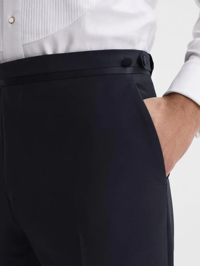 Reiss Trousers Men Modern Fit Tuxedo Trousers In Navy Reiss Trousers Men Modern Fit Tuxedo Trousers In Navy