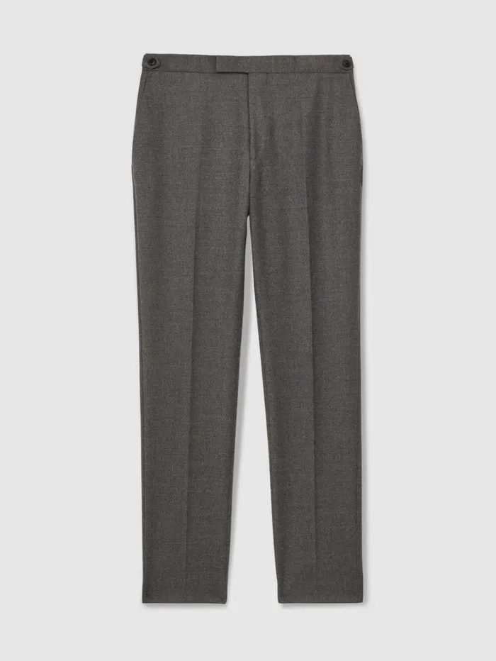 Reiss Trousers Men ModernFit WoolBlend Flannel Suit Trousers In Grey Melange Reiss Trousers Men ModernFit WoolBlend Flannel Suit Trousers In Grey Melange