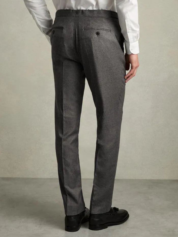 Reiss Trousers Men ModernFit WoolBlend Flannel Suit Trousers In Grey Melange Reiss Trousers Men ModernFit WoolBlend Flannel Suit Trousers In Grey Melange