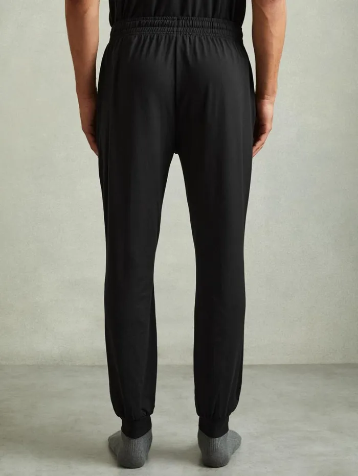 Reiss Trousers Men Tapered StretchJersey Joggers In Black Reiss Trousers Men Tapered StretchJersey Joggers In Black