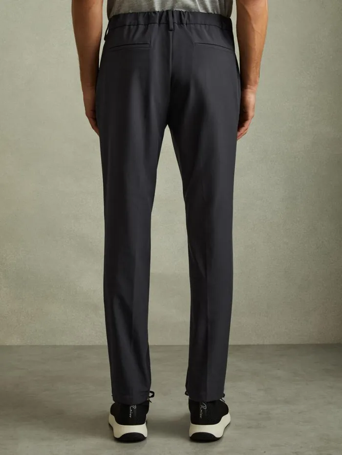 Reiss Trousers Men Technical Drawstring Trousers In Navy Reiss Trousers Men Technical Drawstring Trousers In Navy
