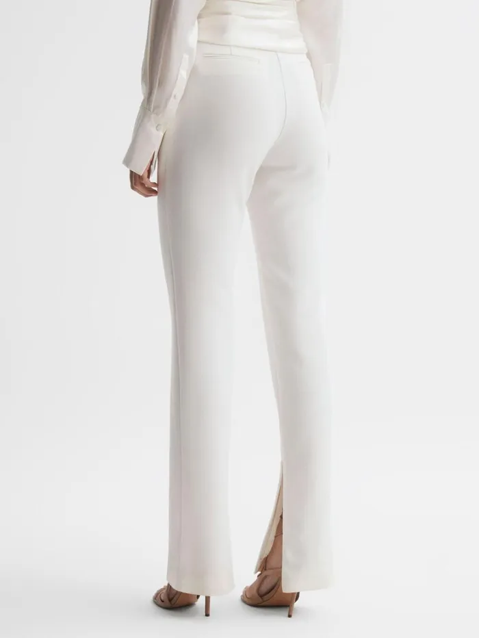 Reiss Trousers Women Acler Tailored Split Hem Trousers In Ivory Reiss Trousers Women Acler Tailored Split Hem Trousers In Ivory