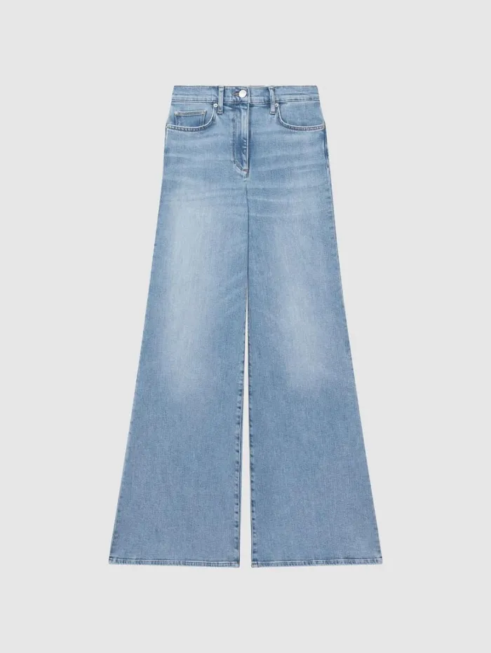 Reiss Trousers Women Palazzo Jeans In Light Blue Reiss Trousers Women Palazzo Jeans In Light Blue