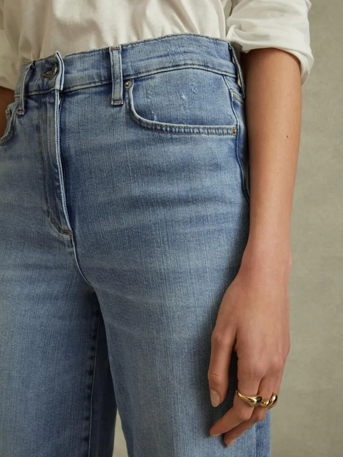 Reiss Trousers Women Palazzo Jeans In Light Blue Reiss Trousers Women Palazzo Jeans In Light Blue
