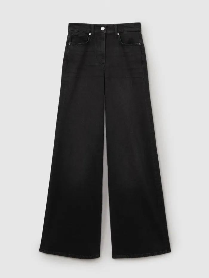 Reiss Trousers Women Petite Palazzo Jeans In Black Reiss Trousers Women Petite Palazzo Jeans In Black